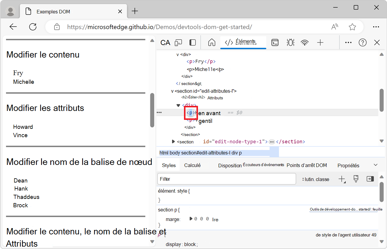 Modifier le nœud