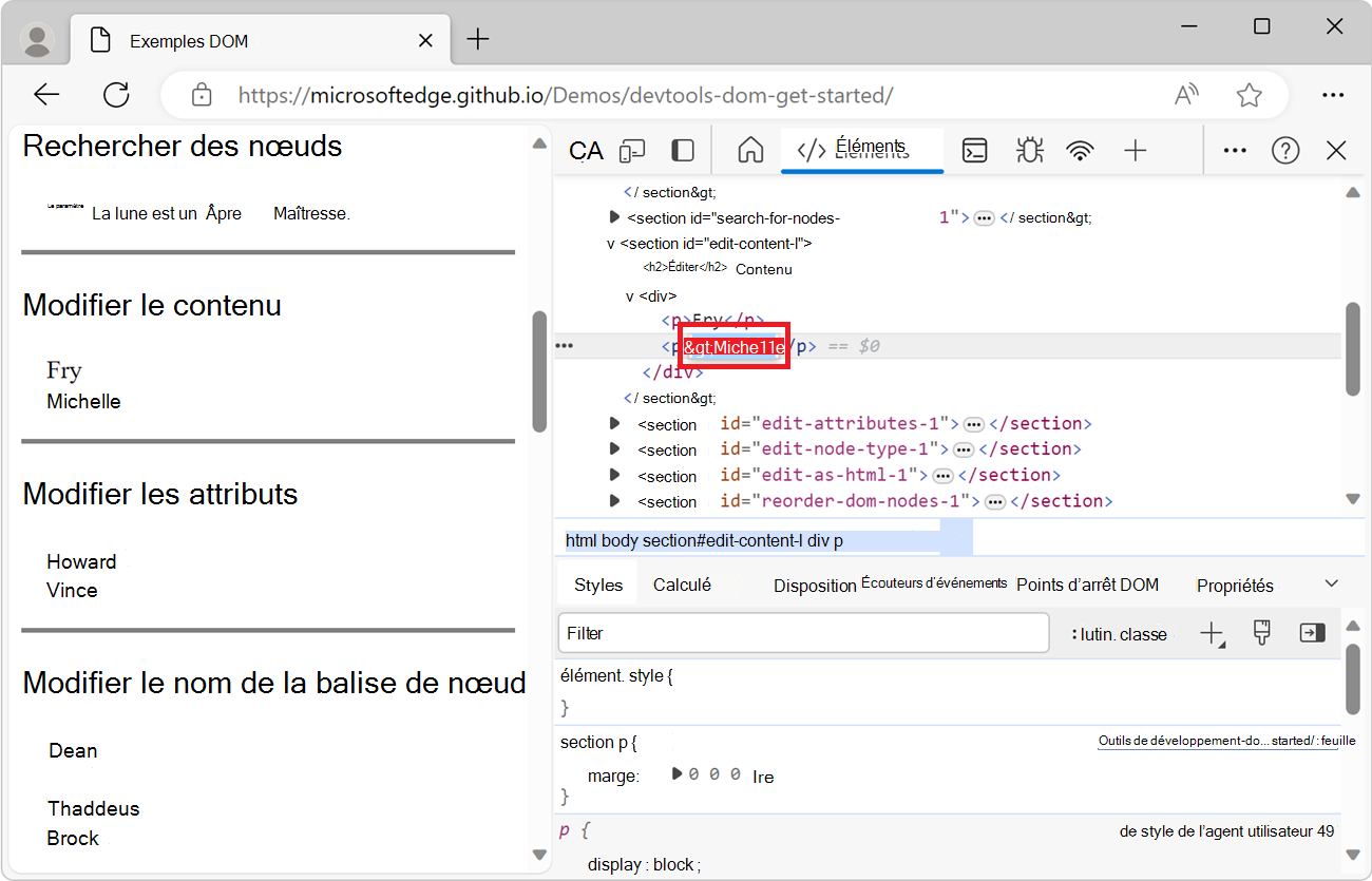 Modifier le texte
