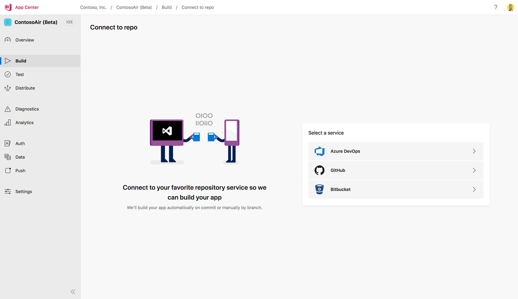 Prise en main de build App Center