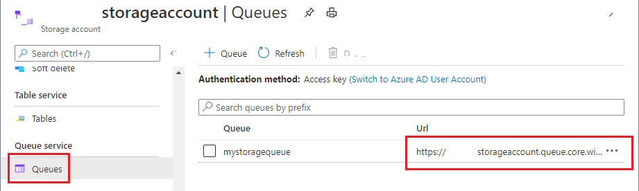 Page de file d’attente de stockage Azure