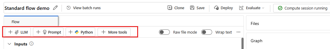 Capture d’écran de l’emplacement où vous trouverez d’autres outils sur la page de flux d’invite de modification.