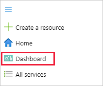 Capture d’écran de la liste déroulante du menu du portail Azure.