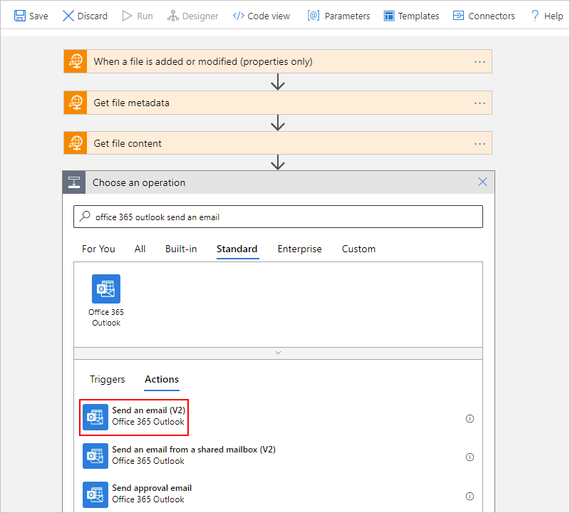 Screenshot shows Consumption workflow designer and