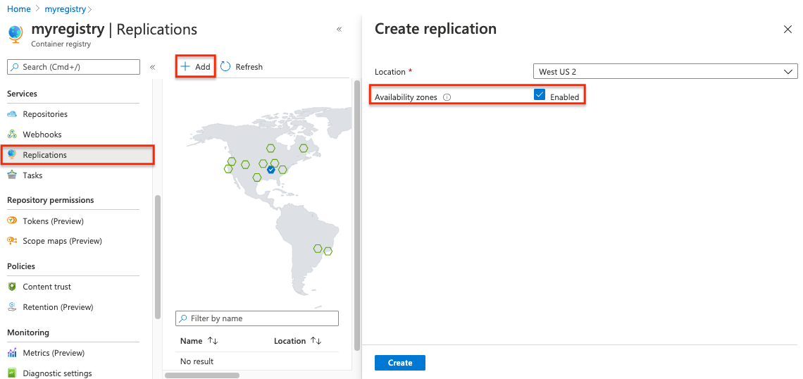 Activation de la réplication redondante interzone sur le Portail Azure