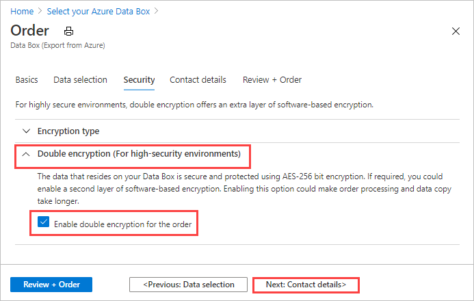Écran Sécurité pour l’importation de Data Box - Double chiffrement
