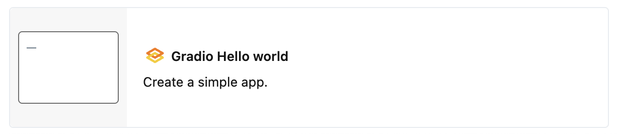 Sélectionner le modèle Hello World