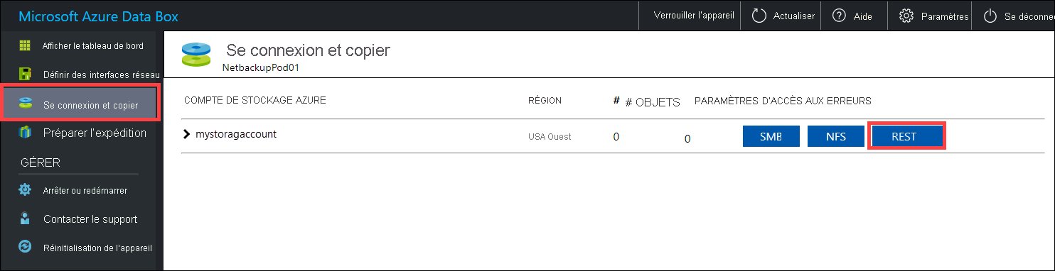 Page «&nbsp;Connexion et copie&nbsp;».