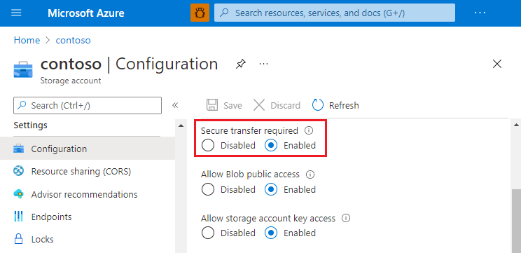 Volet de menu du compte de stockage