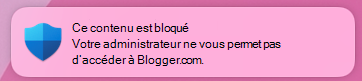 Capture d’écran d’une notification macOS identifiant le contenu web bloqué.
