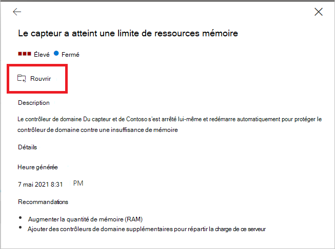 Détails du problème.