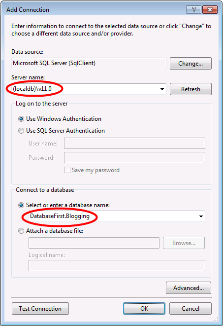 Connection DF LocalDB