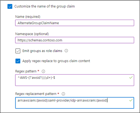 Capture d’écran de la transformation de groupe, avec informations regex ajoutées.