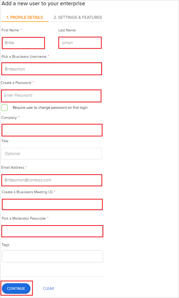 Add User Capture d’écran montrant la section Add user, où vous entrez les informations décrites dans cette étape.
