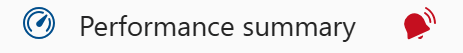 Capture d’écran du portail Fabric montrant le tableau de bord des performances avec indicateur d’alerte en attente.
