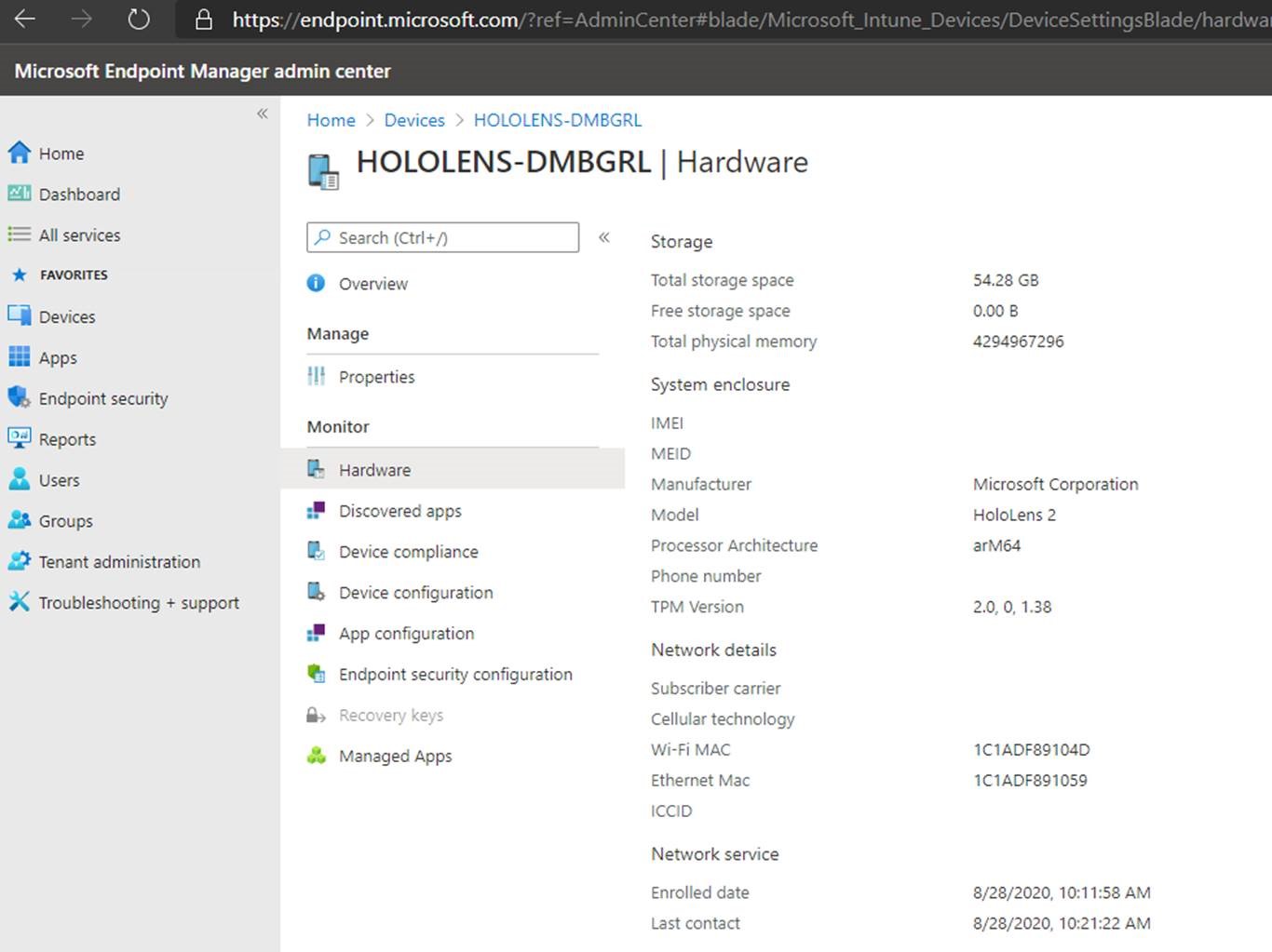 Adresse&nbsp;MAC via Intune.