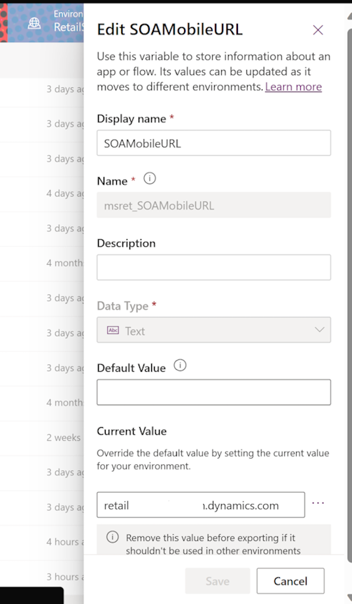 The image shows how to copy and set up the URL for Store Operations Assist Teams. 