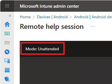Capture d’écran d’une session Assistance à distance sans assistance sur Android