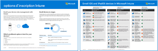 Représentation visuelle des options d’inscription Intune par plateforme