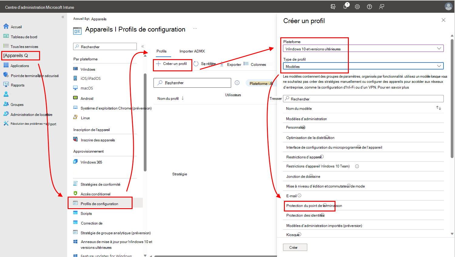 Sélectionner votre profil BitLocker