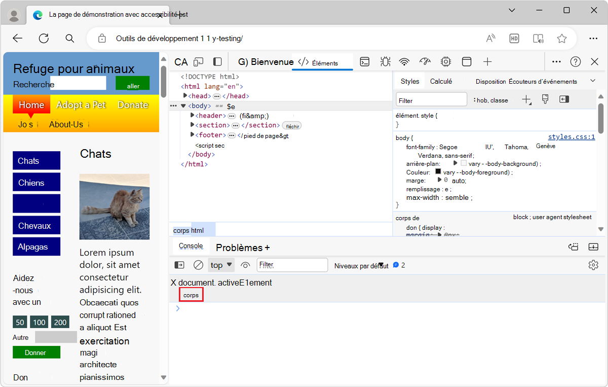 Résultat de l’expression en direct