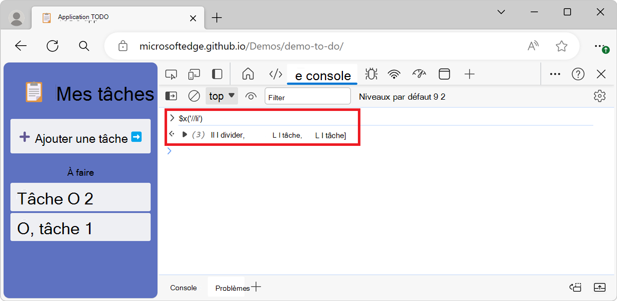 Utilisation d’un sélecteur XPath