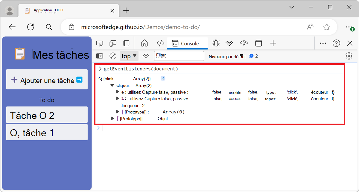 Plusieurs écouteurs d’événements inscrits sur l’élément « document » pour l’événement « click »