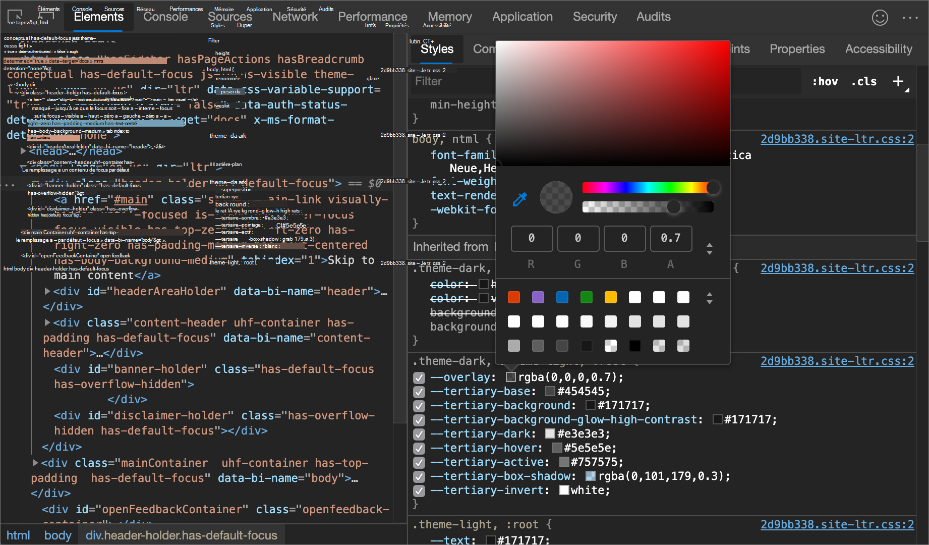 Sélecteur de couleurs