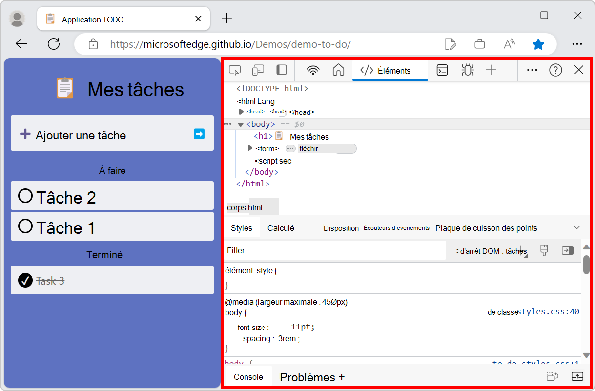 DevTools ancré à droite