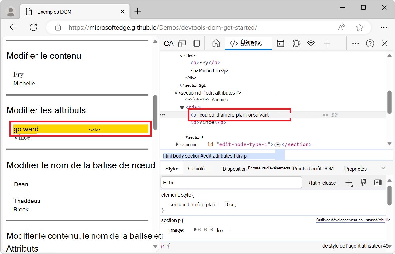 Ajouter un attribut de style au nœud