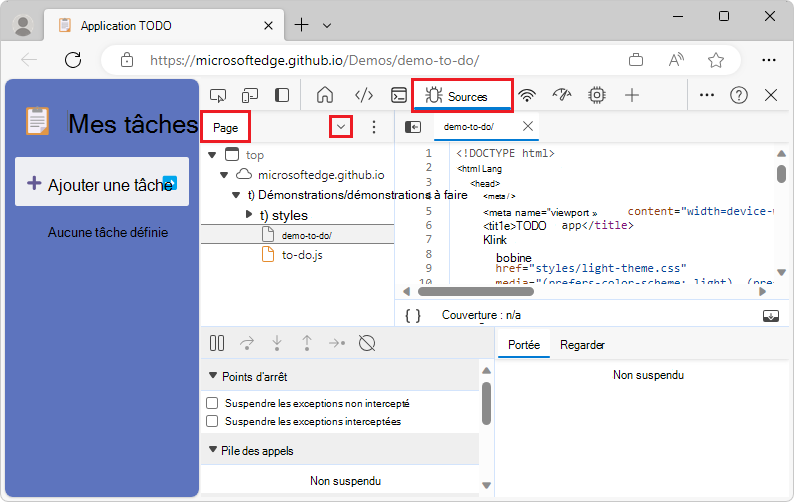 Outil Sources avec un espace insuffisant pour afficher l’option overrides