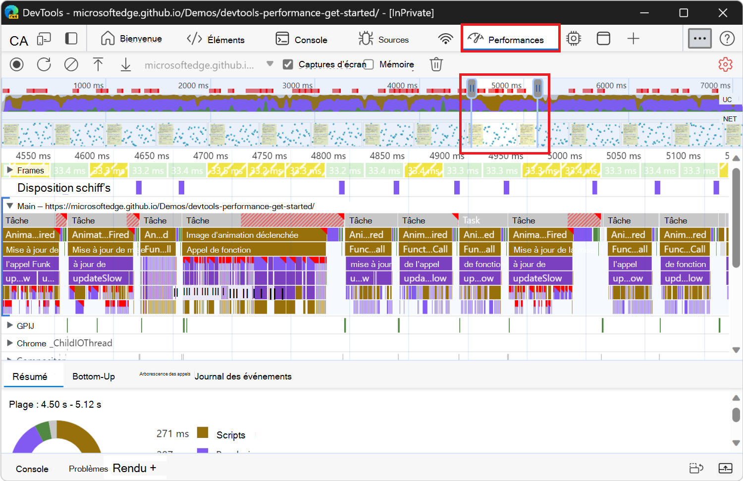 Effectuer un zoom sur une section