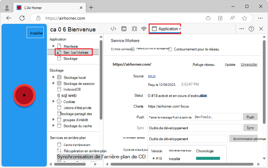 Volet Workers du service