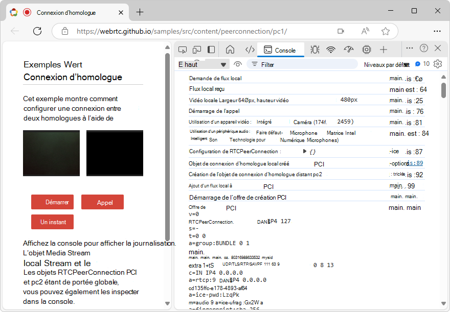 Exemple de connexion d’homologue