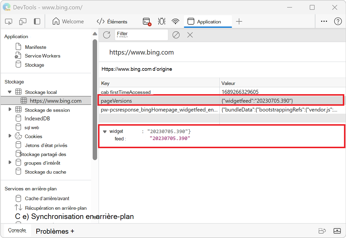 Afficher la valeur de la clé eventLogQueue_Online