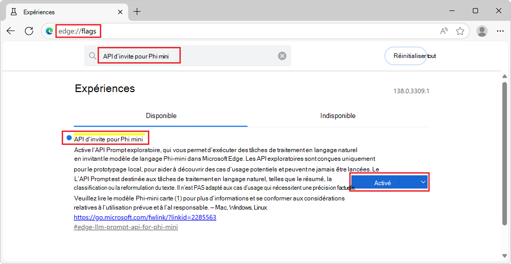 Page Indicateurs du navigateur