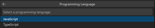 Capture d’écran montrant l’option permettant de sélectionner le langage de programmation.