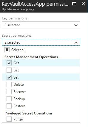 Capture d’écran montrant les autorisations requises pour l’application partenaire CSP.