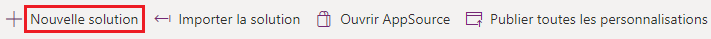 Option Nouvelle solution dans la bannière.