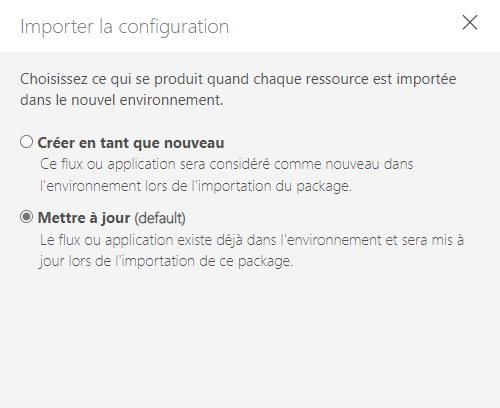 Importer la configuration.