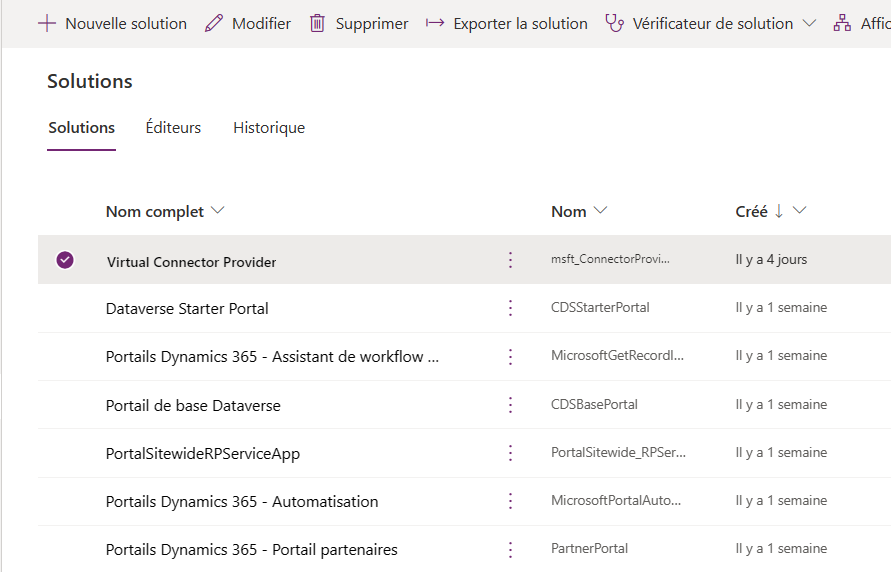 Solution du fournisseur de connecteur virtuel