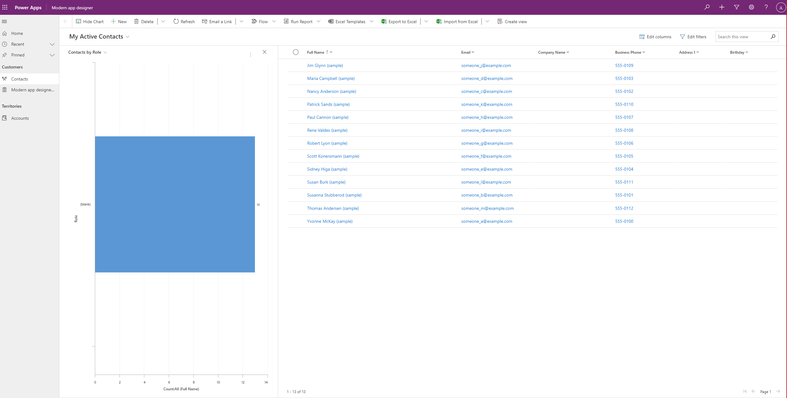 Application de table de compte simple.