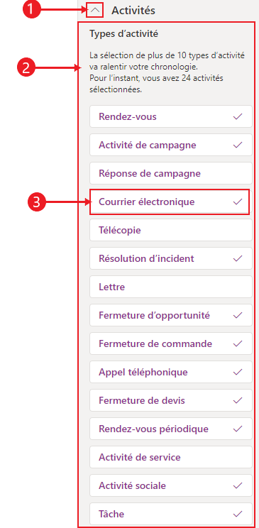 Comment configurer les types d’enregistrement d’activité