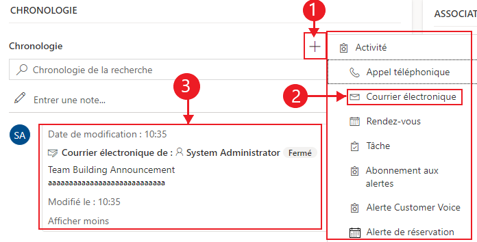 Types d’enregistrement d’activité