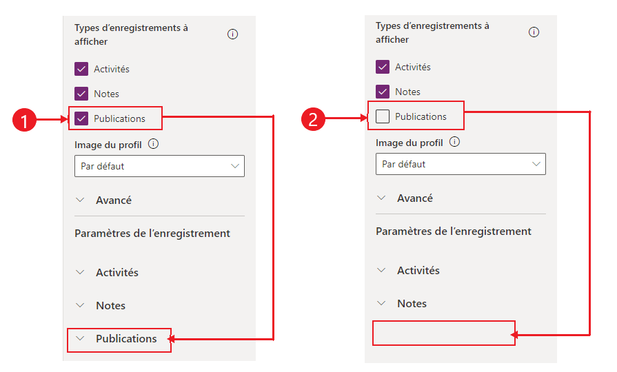 Options d’affichage – Avancé – Paramètres d’enregistrement.