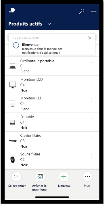 Exemple de notifications en incrustation.