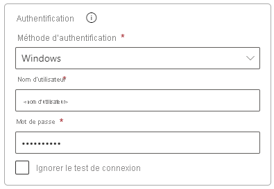 Screenshot of how to fill out authentication settings.