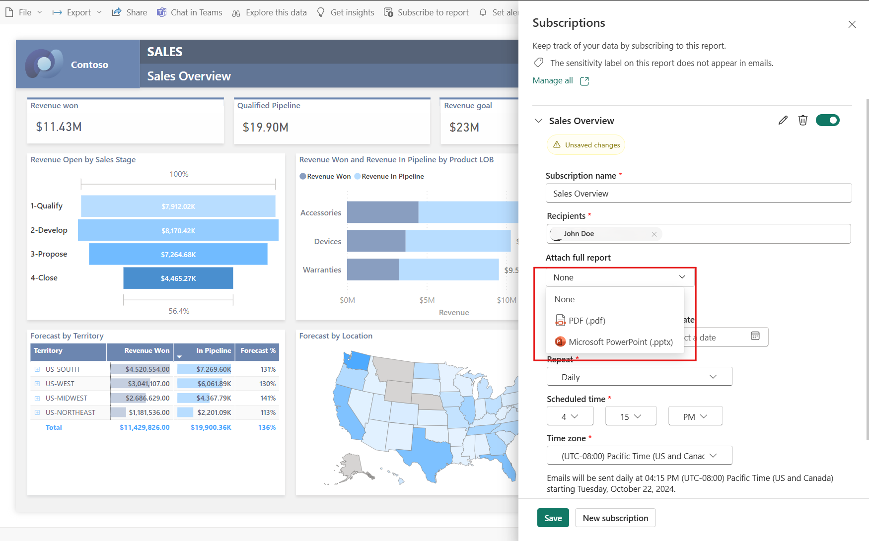 Capture d’écran montrant l’abonnement FRA.