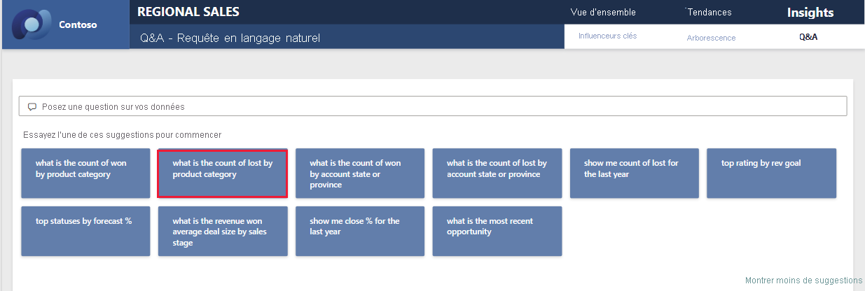 Screenshot shows the Natural Language Query page with several suggested prompts.