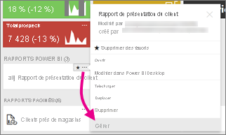 Capture d’écran montrant Sélectionner Gérer.