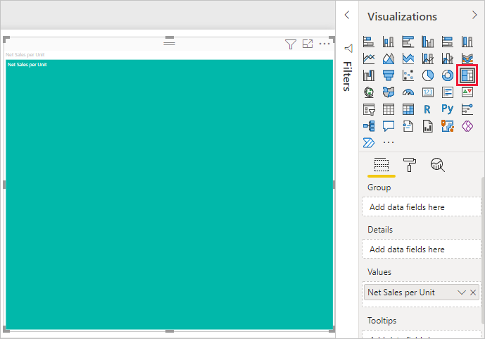 Capture d’écran du graphique modifié en treemap.